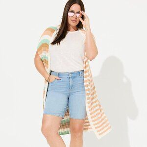 TORRID Duster Vest Sweater In Multistripe